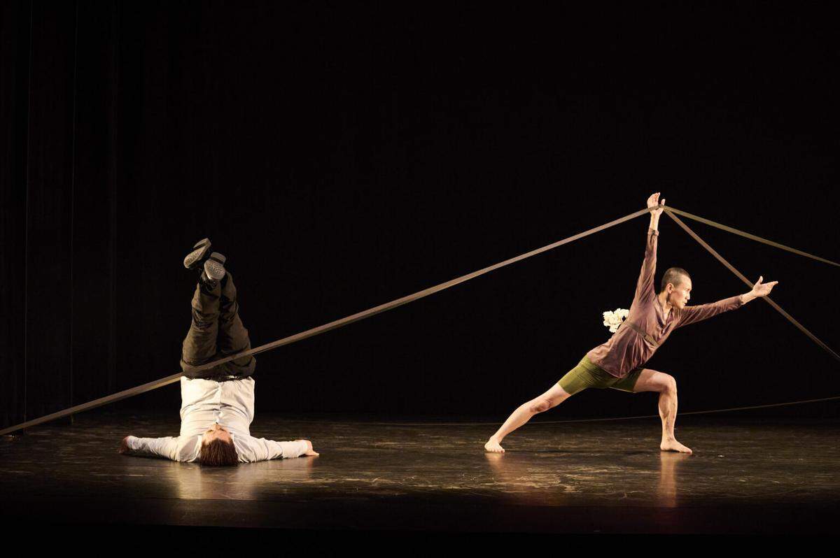 South Korea-based dancers Sunsik Yoo and Jeonghoon Kim perform “The MovingMountain.”