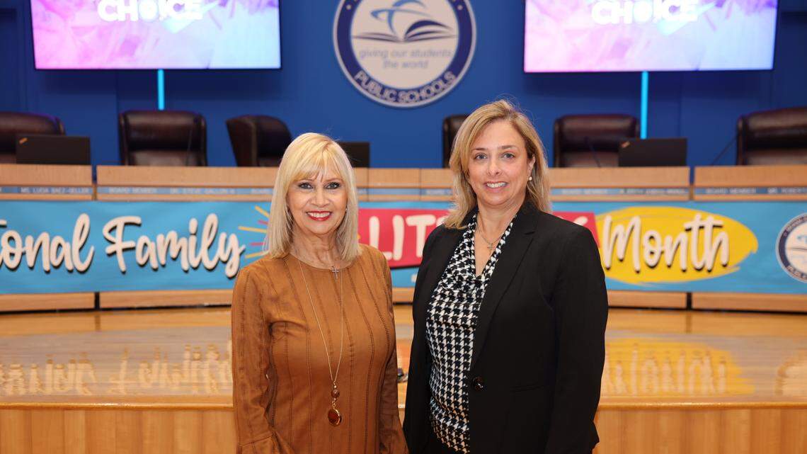 The Miami-Dade County School on Tuesday elected Mari Tere Rojas (left) and Monica Colucci to serve as chair and vice chair, respectively.  Both were elected in a 5-4 vote. 