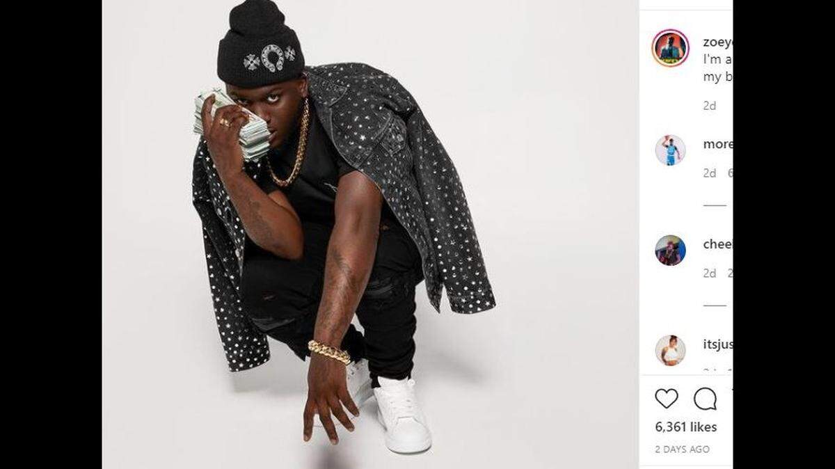 Zoey Dollaz’s Instagram post from Tuesday, Dec. 8