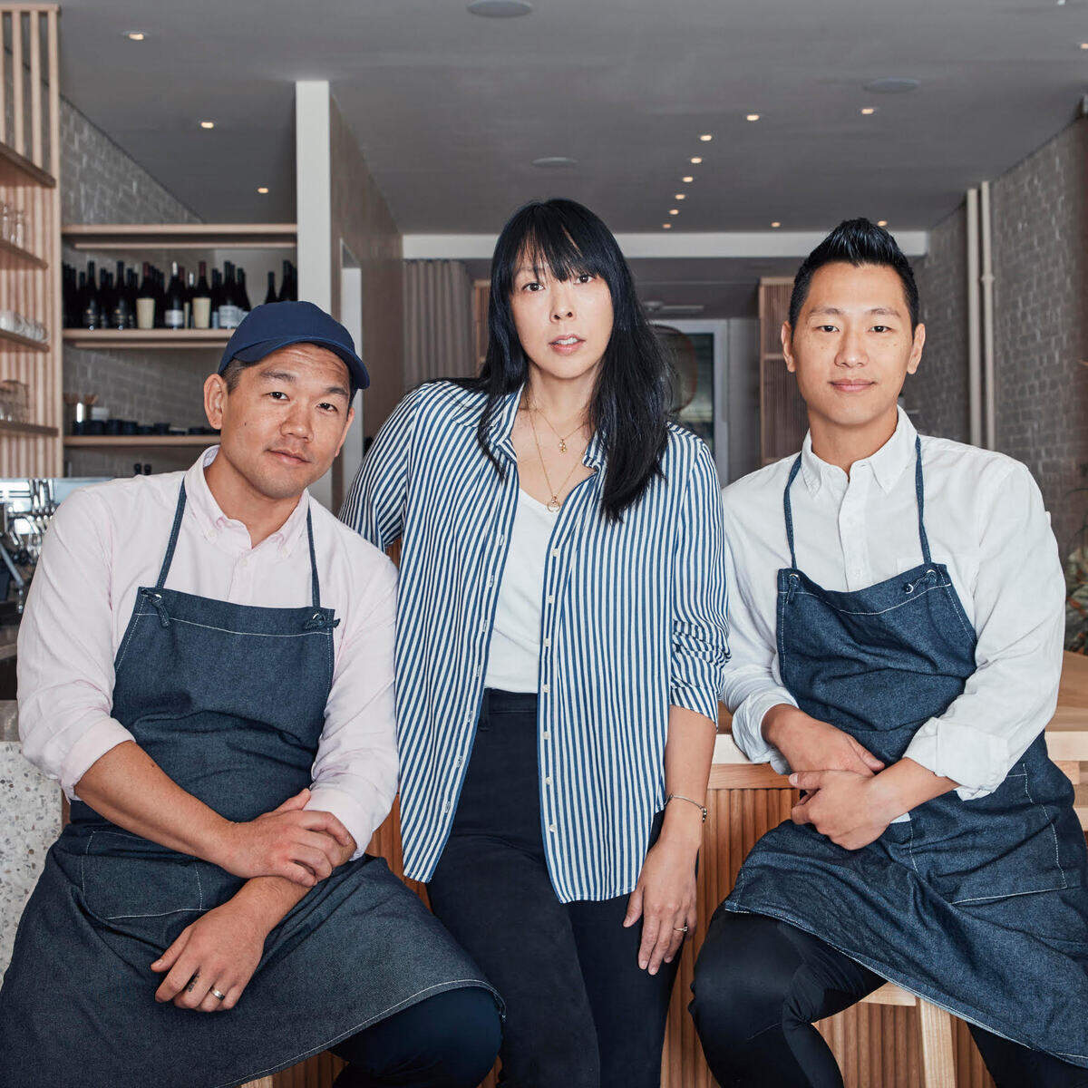 Chef-partner Taka Sakaeda, managing partner Lisa Limb and chef-partner Jihan Lee from Nami Nori in the Design District.