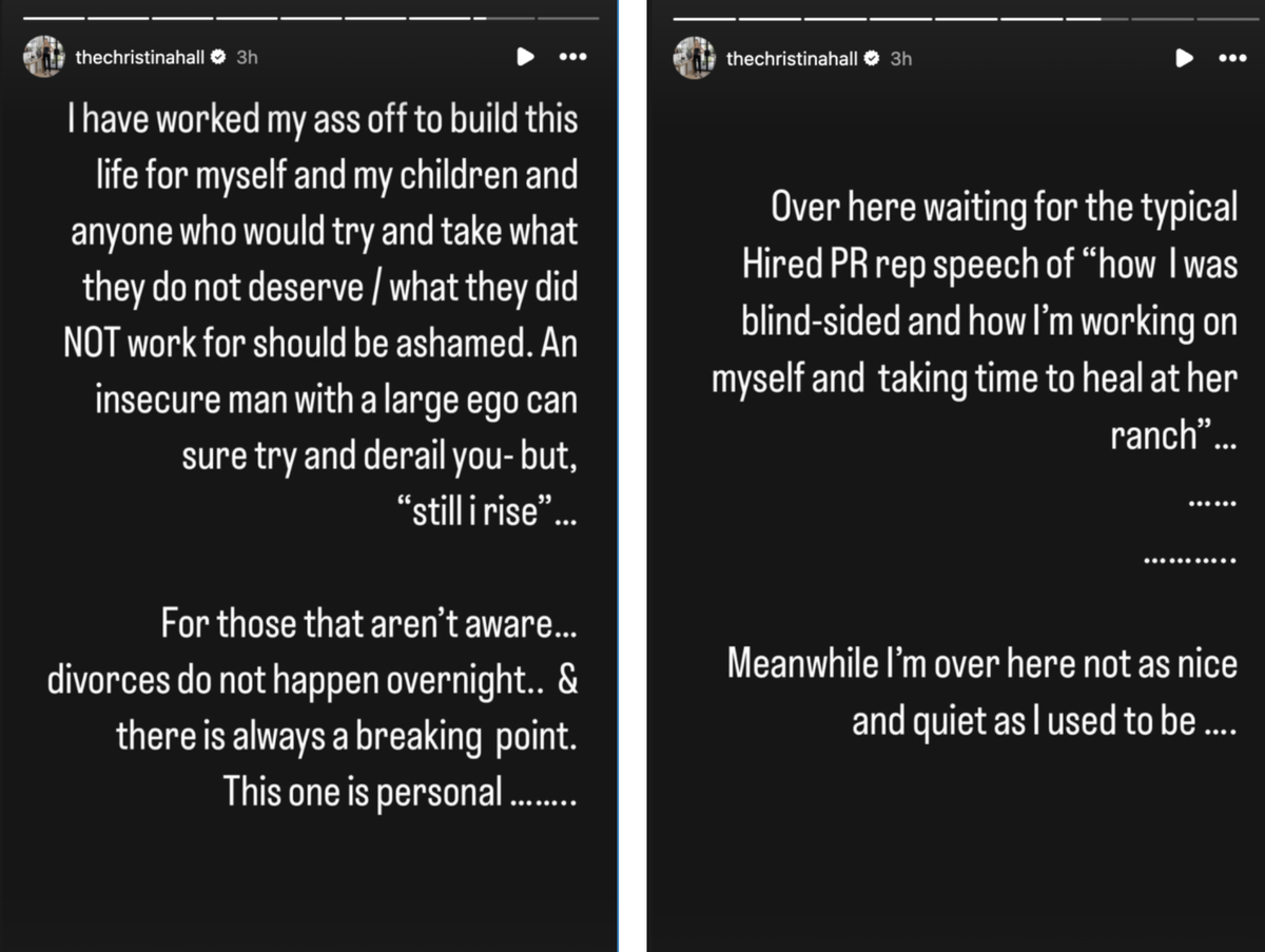 HGTV star Christina Hall makes divorce statement
