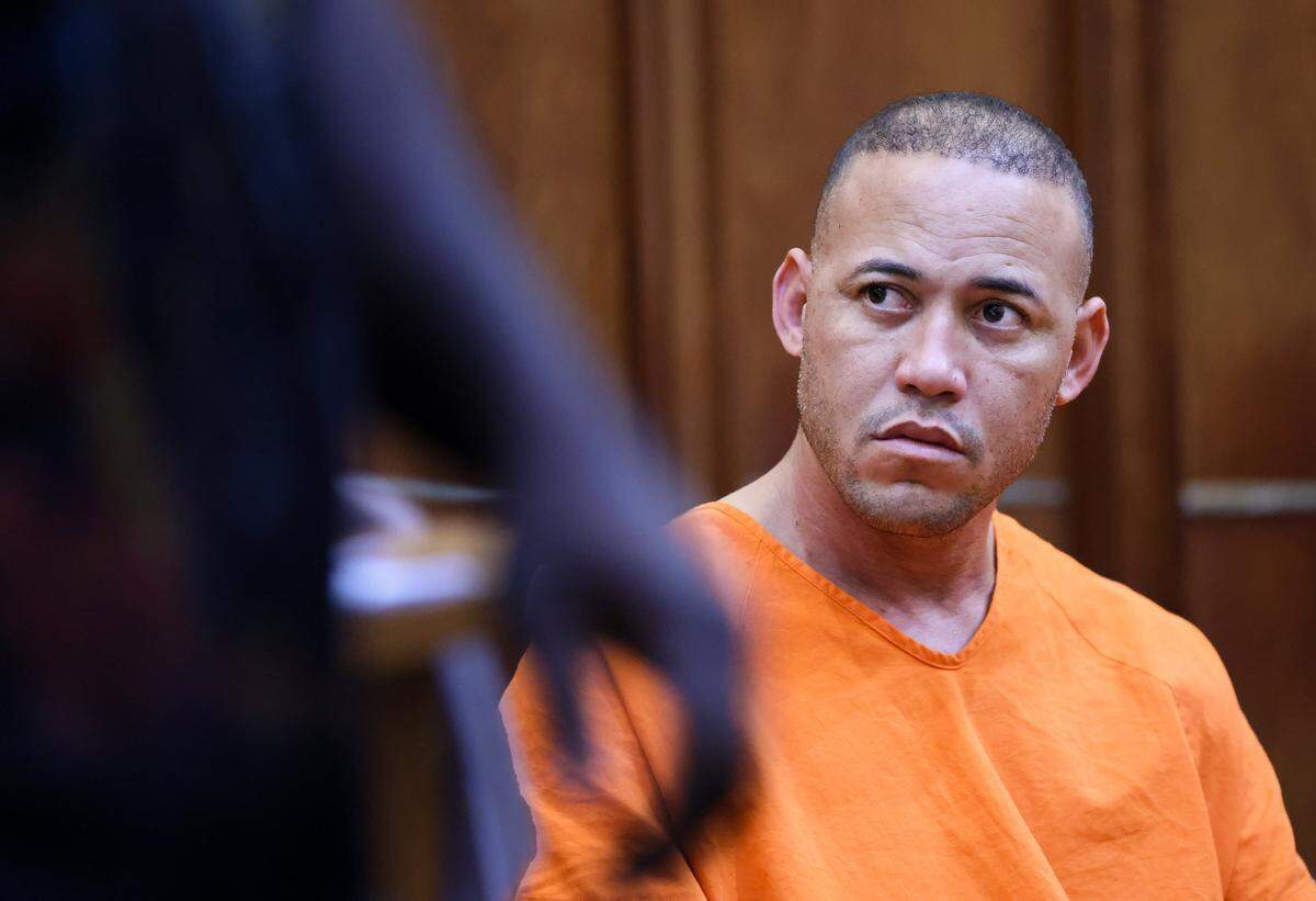 Daniel Odio-Suarez, who is accused of shooting and injuring a man and trying to flee to Cuba, appears in court for a pre-trial detention hearing in Courtroom 2-7, with Judge Ariel Rodriguez presiding at Richard E. Gerstein Justice Building on Wednesday, January 14, 2026, in Miami, Florida.