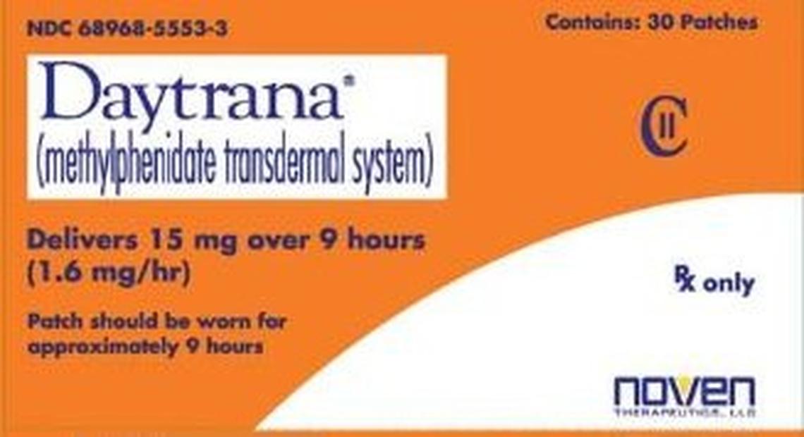 A 30-count box of Daytrana 15 mg patches.