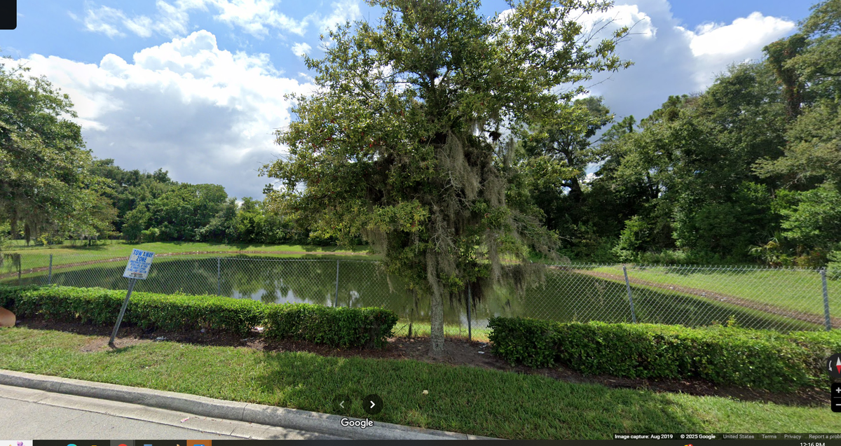 The driver lost control of his pickup, crashed through a fence and landed in the retention pond behind a Publix store in Jacksonville, Florida, officials say.