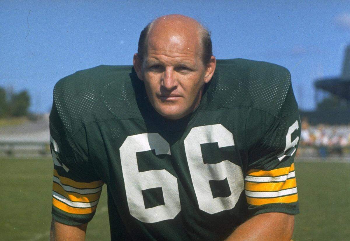 Linebacker Ray Nitschke (66) of the Green Bay Packers poses in a 1973 file photo.