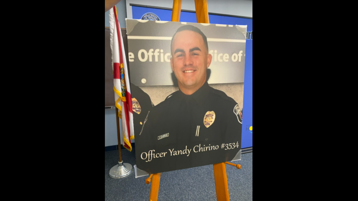 Officer Yandy Chirino, 28, had served with Hollywood police for four years.
