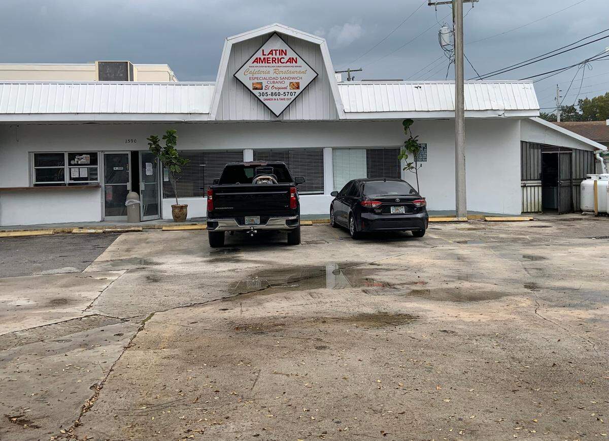 Latin American Restaurant and its ventanita closed, the west entrance door and the kitchen door both open as work continued inside to satisfy state inspectors.