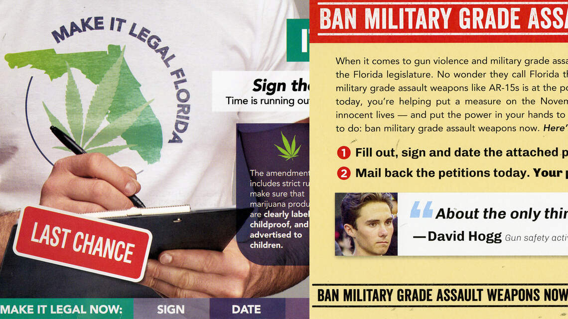In final push, petitions to legalize marijuana and ban assault weapons hit mailboxes