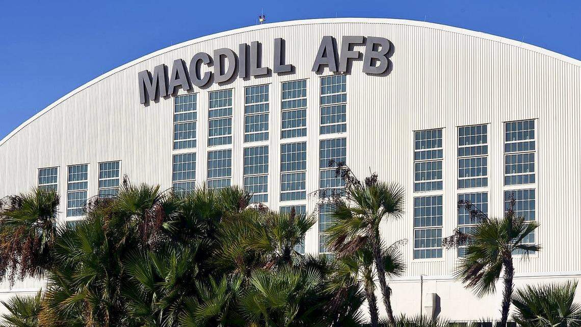 In this photo provided by the U.S. Air Force, a hangar stands at MacDill Air Force Base, Jan. 4, 2021, in Tampa.