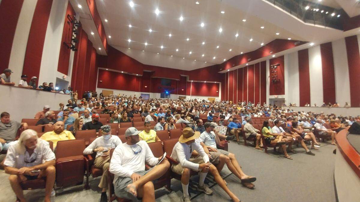 The meeting drew a large crowd to Key West High School’s auditorium on Monday, Sept. 23, 2019.