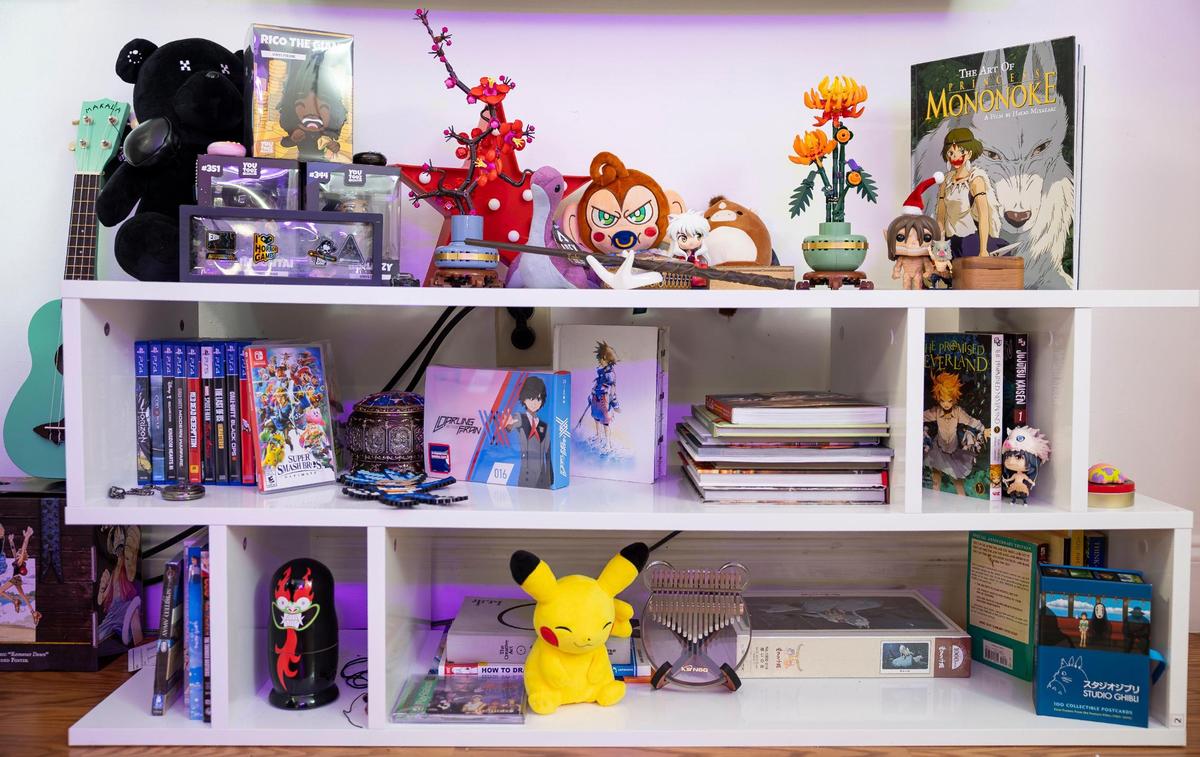 A view of some collectibles belonging to Natasha Walsh, a Twitch streamer and social media influencer, at her home on Thursday, April 3, 2025, in Miami.