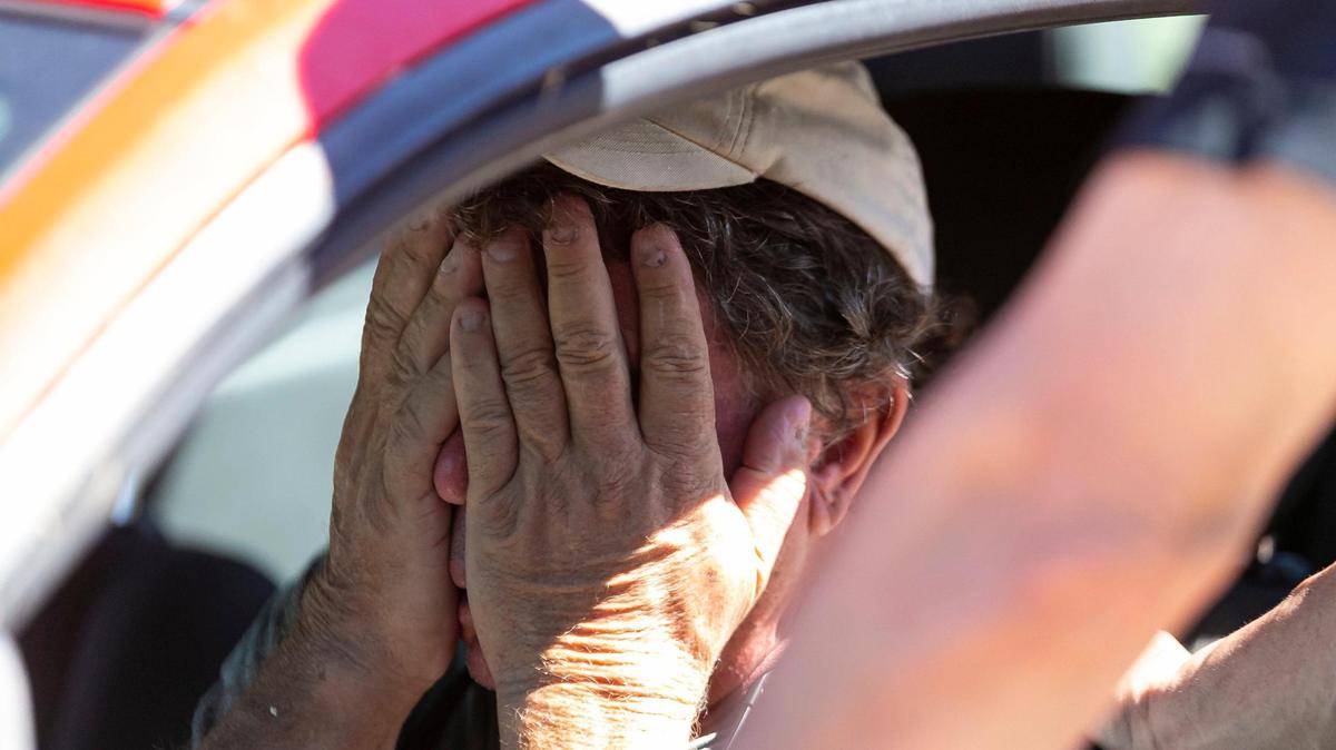 Billy Dutko, 67, of Pine Island, grows emotional in the aftermath of Hurricane Ian’s destruction.