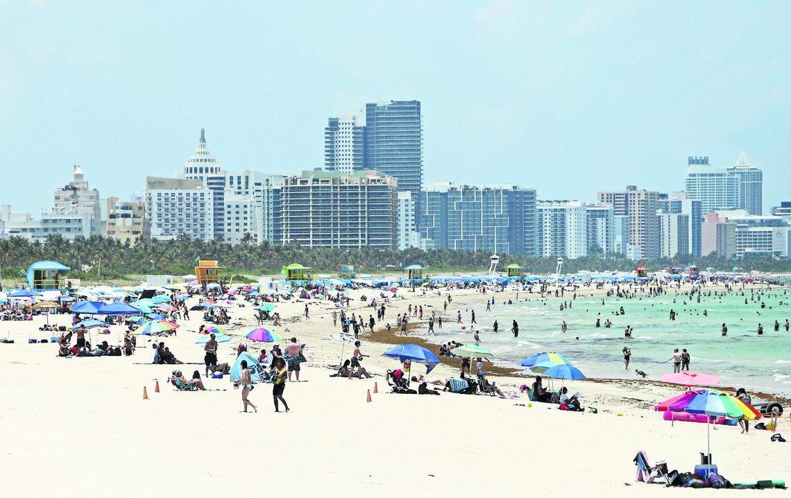 Miami Beach in 2019, a year before local governments closed the coast to stop the spread of the coronavirus.