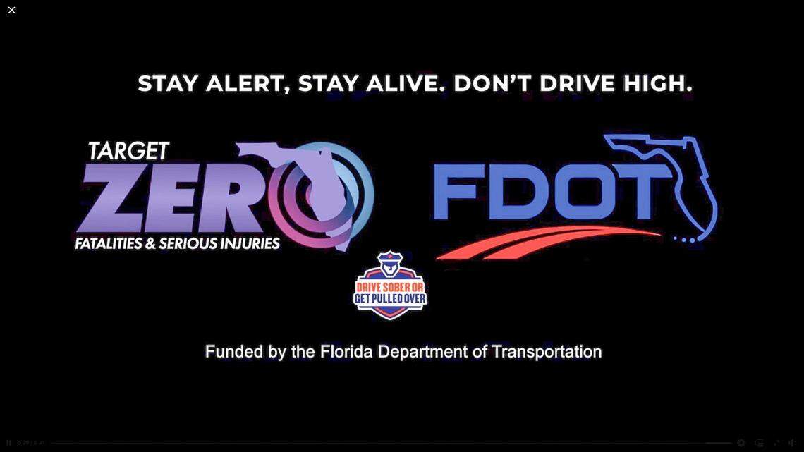 Marijuana ads by the Florida Department of Transportation included the federal highway safety agency’s “Drive Sober or Get Pulled Over” logo.
