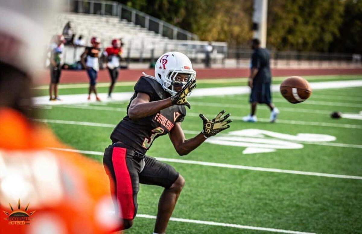 Aidan Norcius playing football in 2019 before his knee injury.