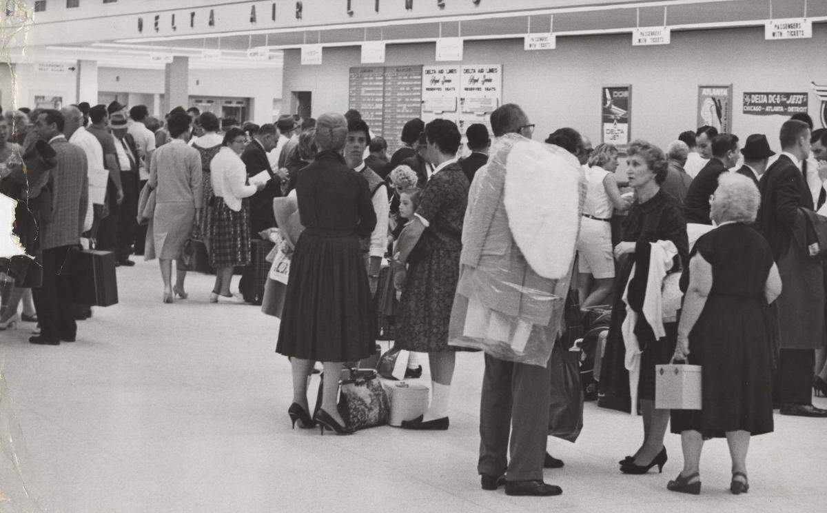 Miami International Airport’s at the Delta counter in 1960.