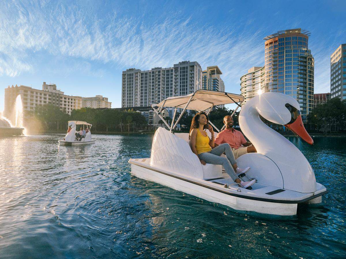 Swan boats are fun and romantic at the same time.