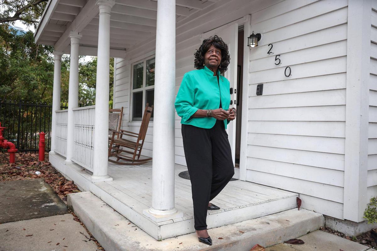 Dr. Dorothy Jenkins Fields, founder of the Black Archives, is photographed at the Historic Dana A. Dorsey House in Miami’ s Overtown neighborhood on Wednesday, February 9, 2022. Dr. Fields and others are keeping the Dorsey legacy alive for future generations.