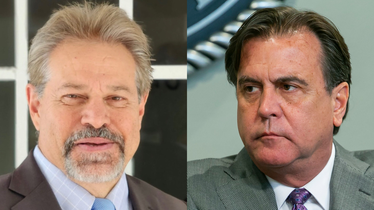Miami City Commission District 1 candidates Miguel Gabela, left, and Alex Diaz de la Portilla.
