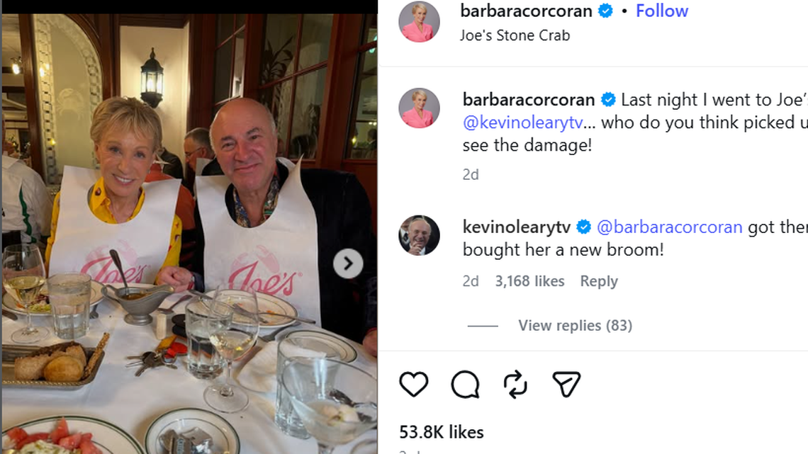 Barbara Corcoran and Kevin O’Leary of ‘Shark Tank’/Instagram