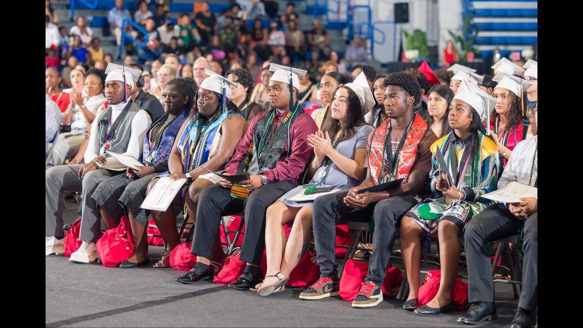  Big Brothers Big Sisters of Miami’s Littles at the School of Swagger Graduation Ceremony celebrate their remarkable achievements. 