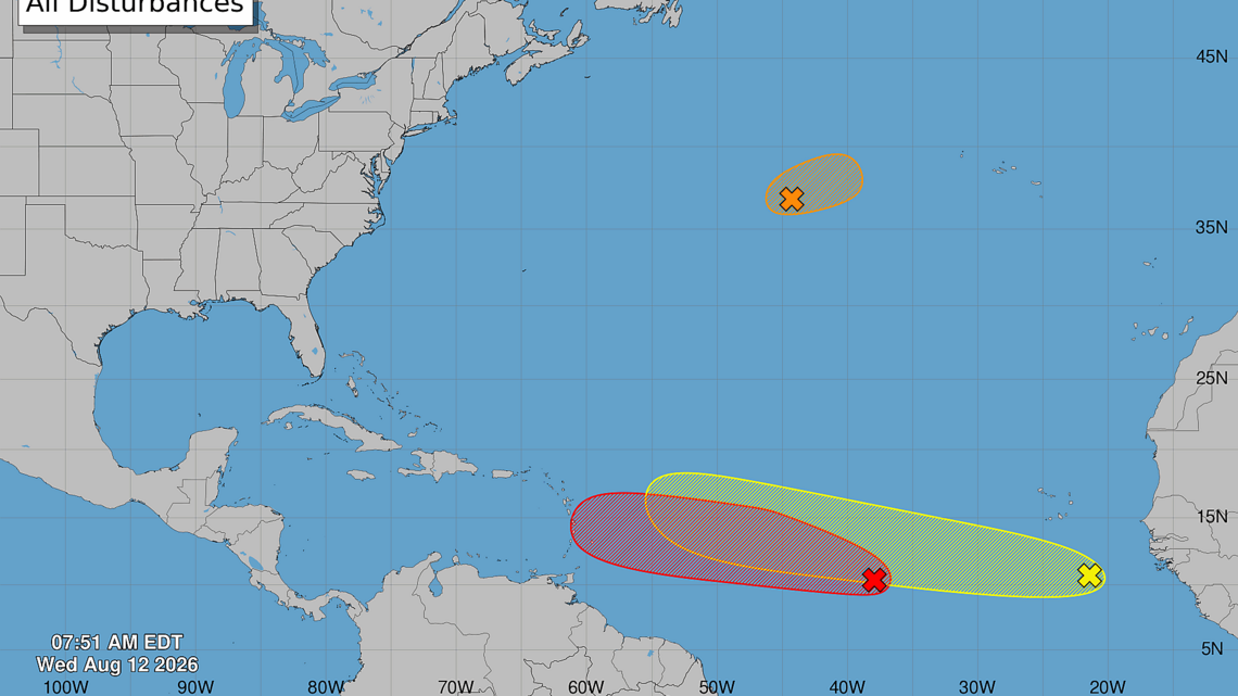 The eastern Caribbean could see some rain from an Atlantic system this week