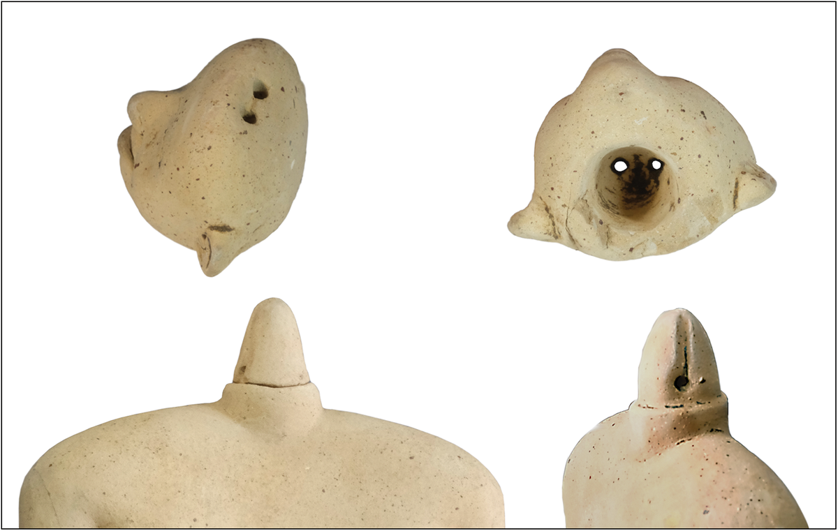 Some of the heads were separate from the bodies and were connected with strings to make the heads moveable.