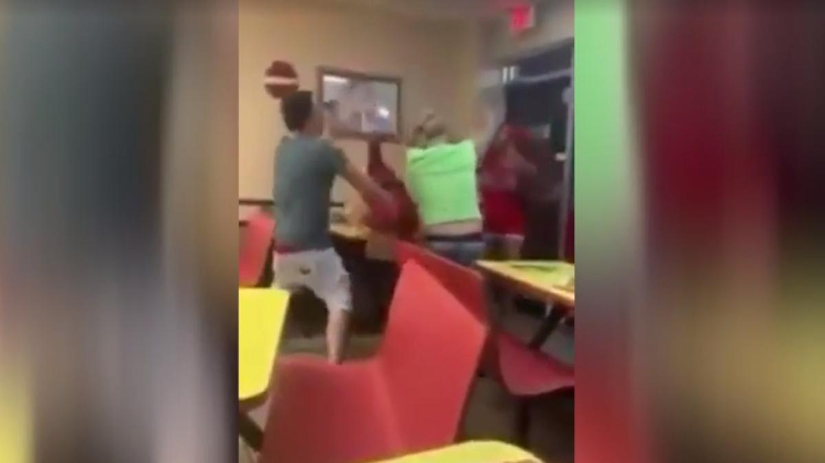 A Dec. 8 brawl at Rey’s Pizza was caught on video.