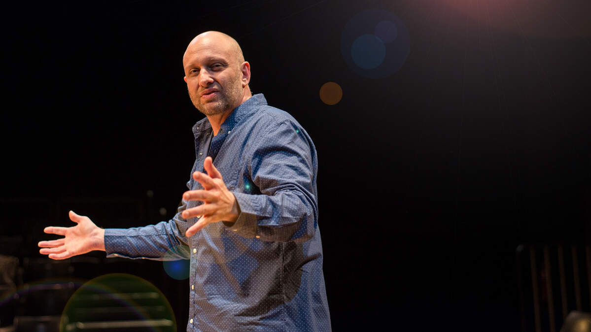 Carbonell Award winner Gregg Weiner plays a man recounting the joys of life in the face of darkness in Zoetic Stage’s production of ‘Every Brilliant Thing.’