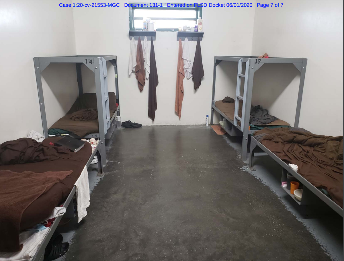A snapshot of inside a dormitory inside the Glades County detention center.