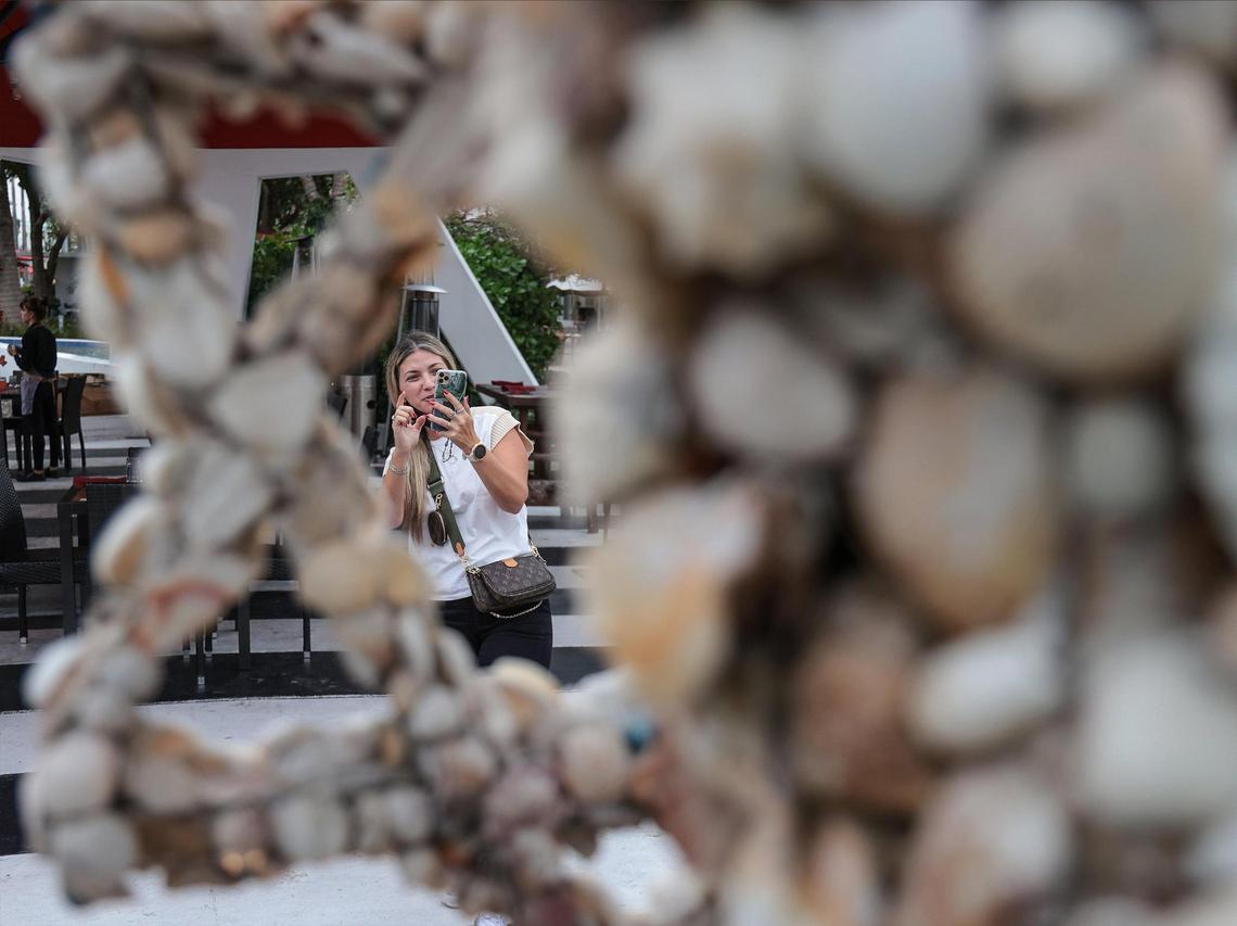 On Nov. 18, 2021, Abramson, 87, climbed on a ladder to fix shells that have fallen off.