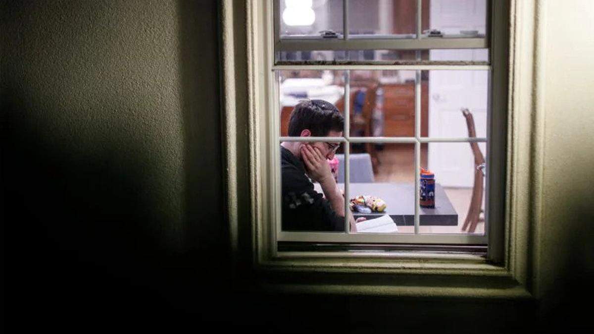 A New Rochelle, New York, resident who says he tested positive for COVID-19 sits under self-quarantine in March.