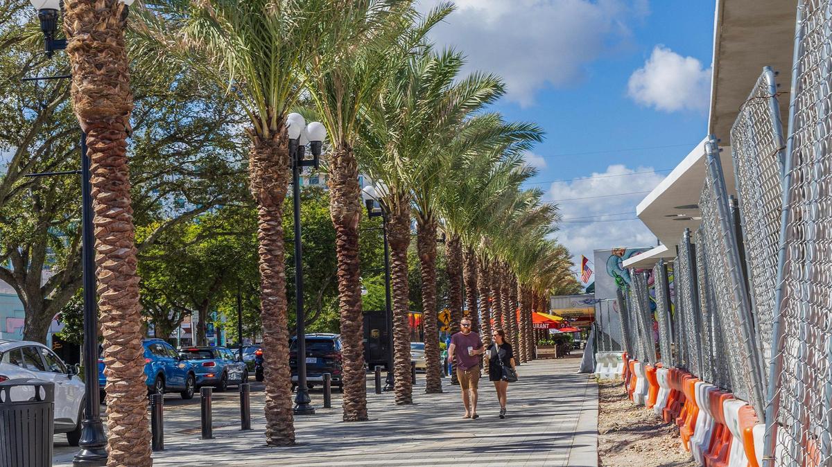 View of Hollywood Boulevard, where the Hollywood Boulevard StreetScape Improvement Project is remaking the area from 21st Avenue to Young Circle, on Tuesday, November 7, 2023.