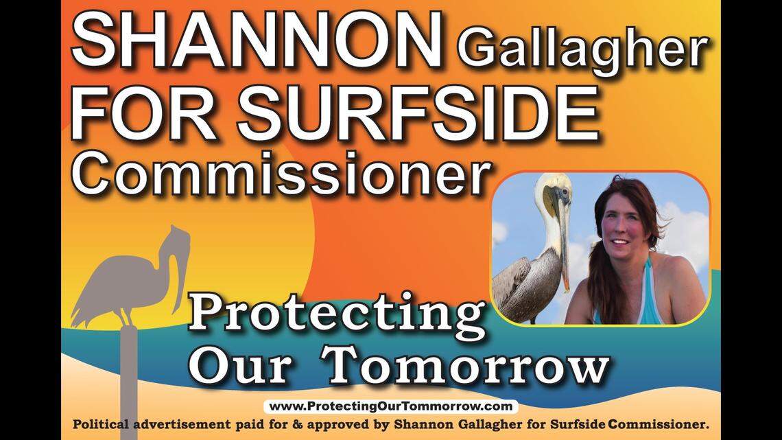 A political ad from Shannon Gallagher’s 2022 bid for a Surfside commission seat.