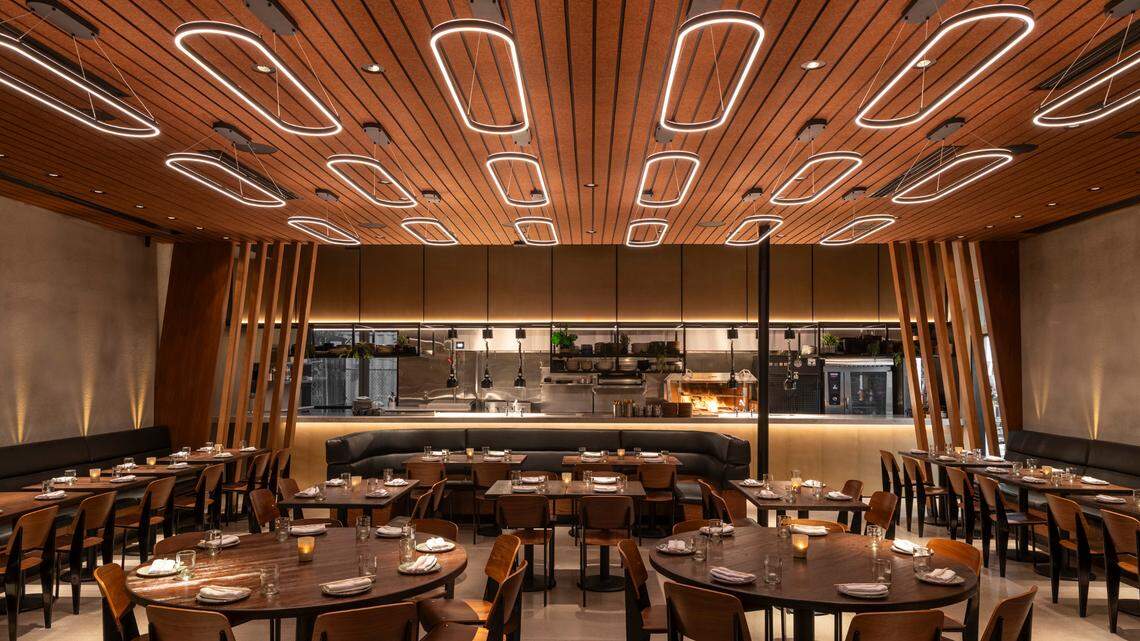 The interior of the redesigned KYU restaurant in Wynwood, which reopening after more than a year.