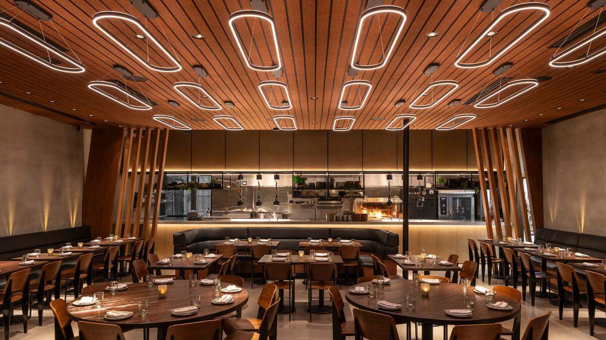 The interior of the redesigned KYU restaurant in Wynwood, which reopening after more than a year.