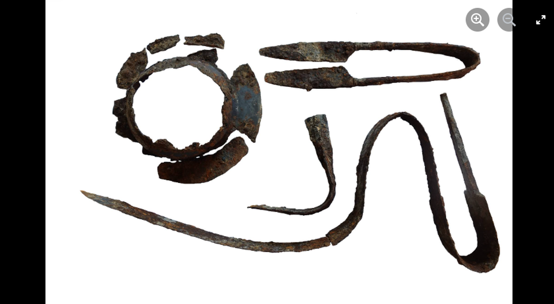 The swords were bent to allow them to travel to the afterlife and to avoid theft, officials said.