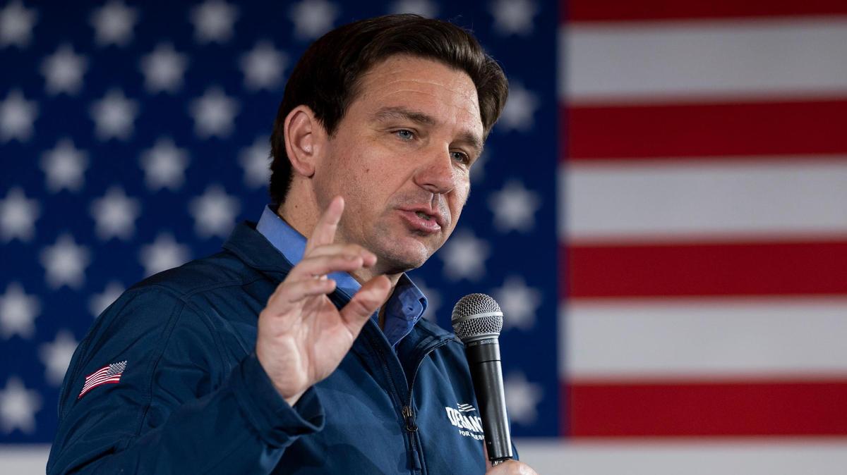 Florida Governor Ron DeSantis speaks during a town hall at the LaBelle Winery on Tuesday, Jan. 17, 2024, in Derry, New Hampshire.