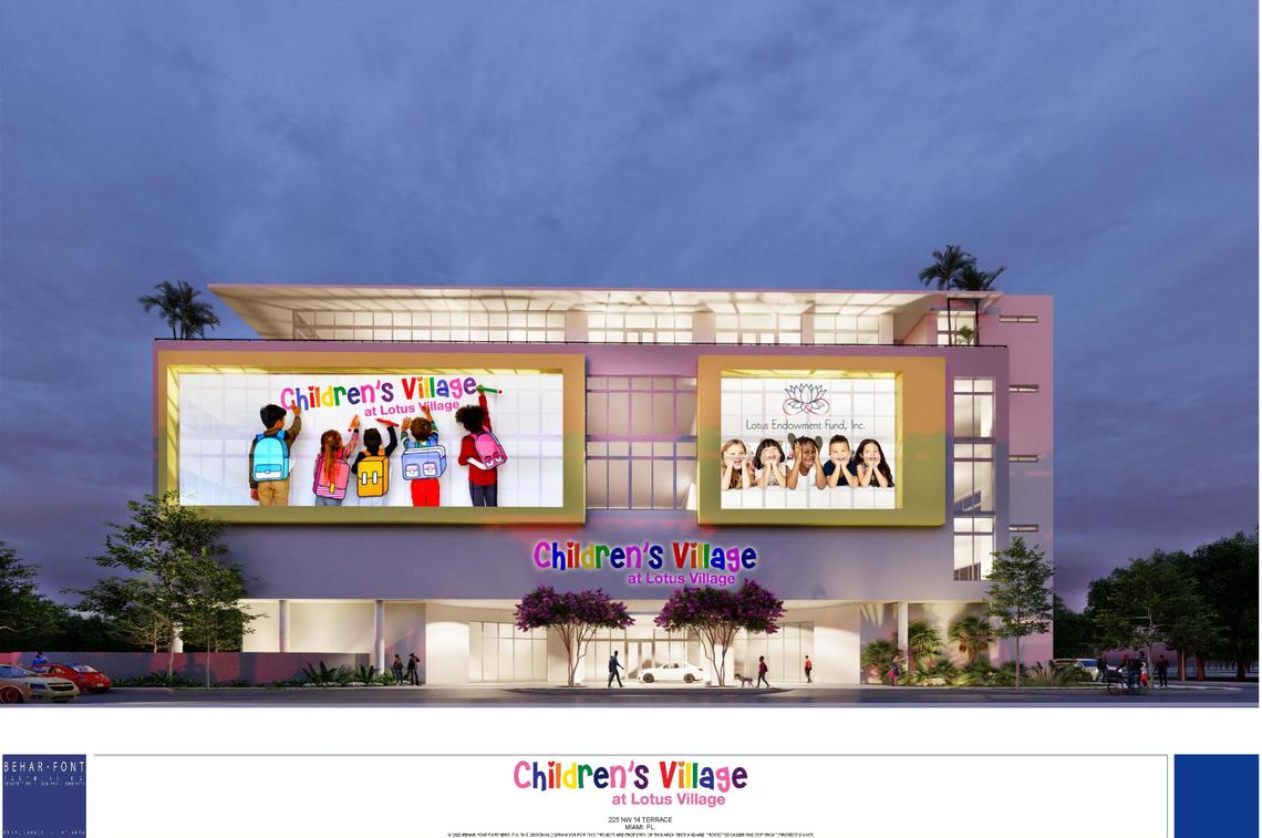 A rendering of the planned five-story Children’s Village, an extension of Lotus Village in Overtown that will focus on education, enrichment, therapy and counseling for kids. BEHAR FONT