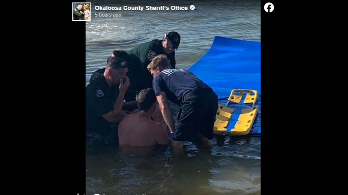 A woman’s jump from a pontoon boat turned dangerous in west Florida’s Choctawhatchee Bay, after the water proved to be shallower than she expected.