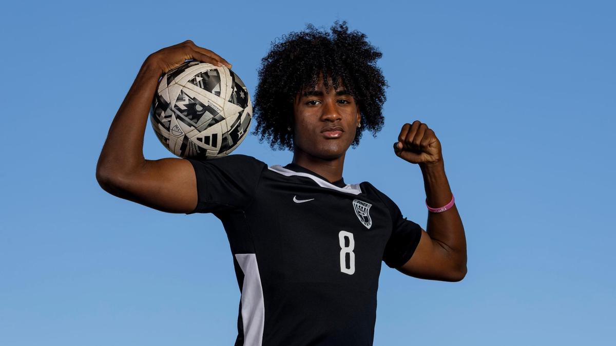 Logan Hall, Pembroke Pines Charter Schools, Soccer. All-Broward players photographed at Brian Piccolo Sports Park on Wednesday, March 12, 2025, in Cooper City, Fla.