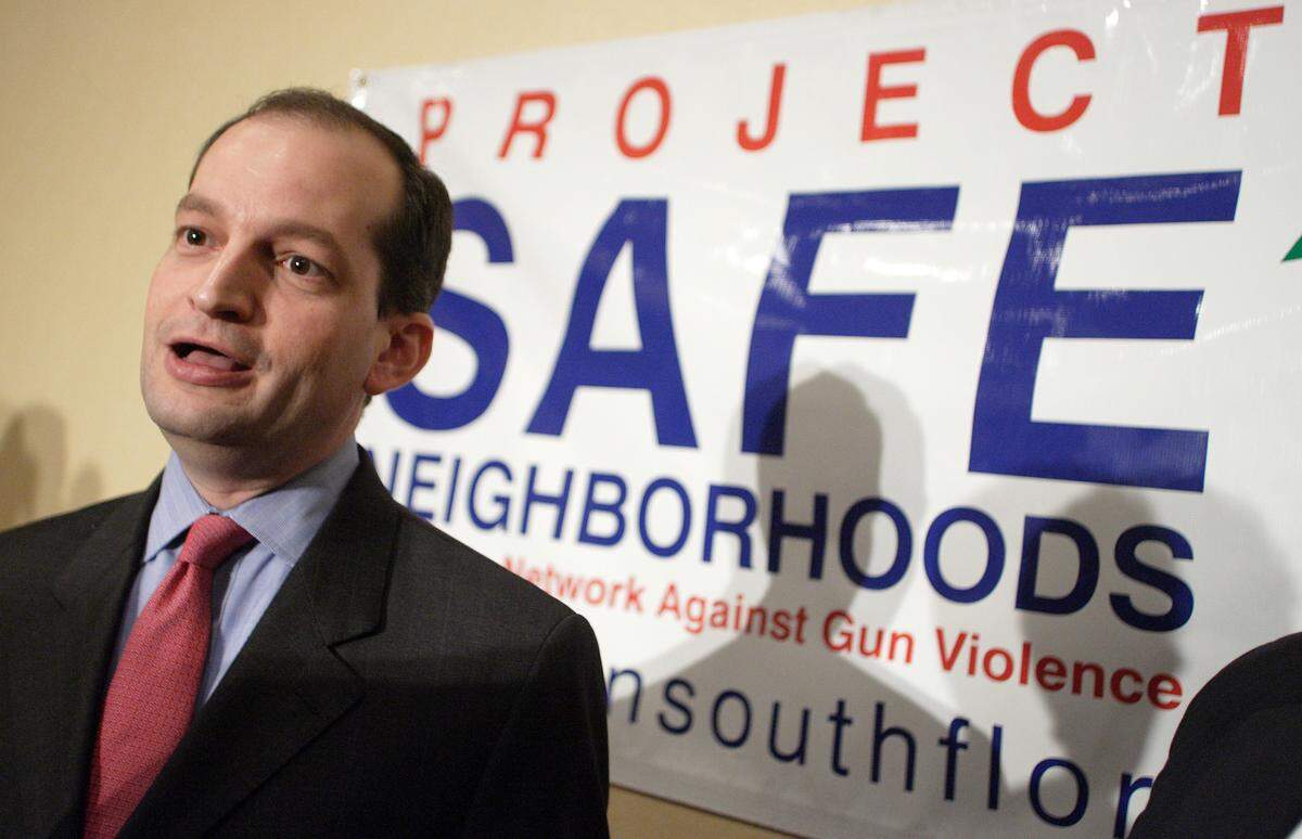 Alexander Acosta, who was U.S. attorney for Southern Florida when law officers brought him the Jeffrey Epstein case, defended his decision to shelve a 53-page draft indictment charging Epstein with sex trafficking.