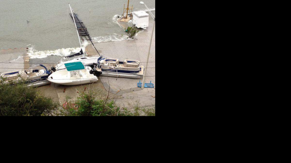 Hurricane Sandy made its way across Cuba Thursday, Oct. 25, 2012. In Guantánamo Bay, boats were ripped from their berths and power was cut from all but the emergency facilities. The Pentagon's war crimes tribunal were also closed.