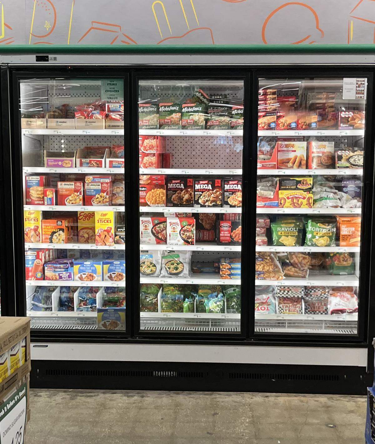 One of the freezers inside the Dollar Tree store in Little Havana where a woman’s body was found on Sunday morning, Dec. 14, 2025. 