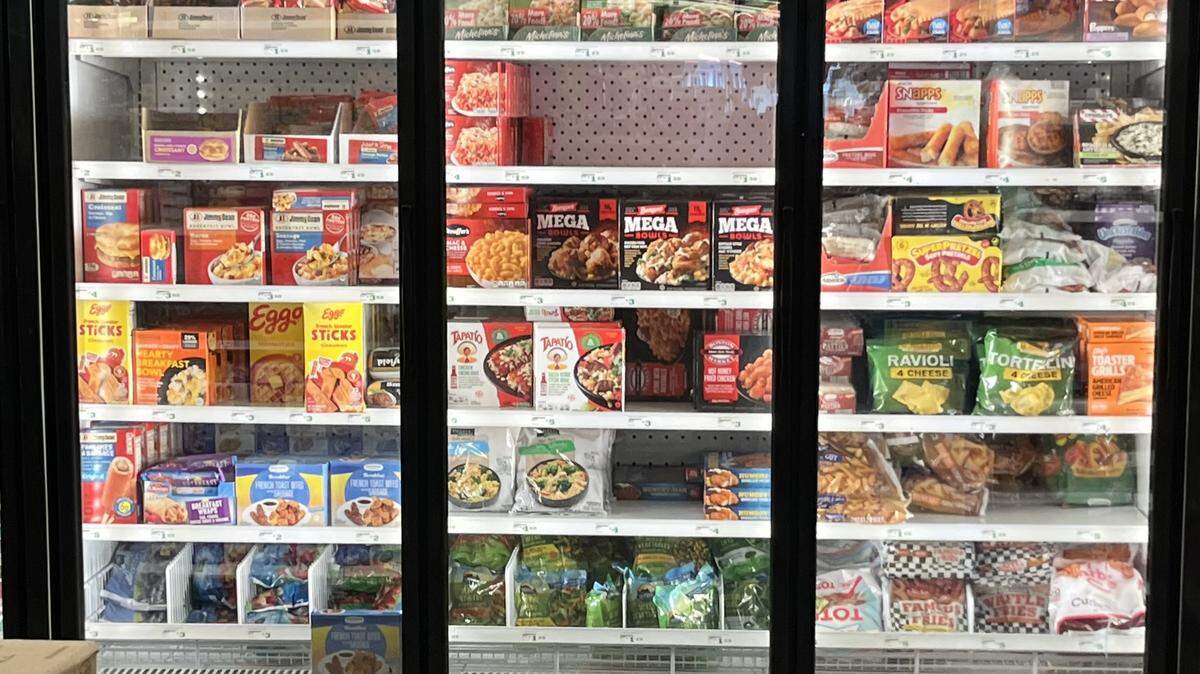 One of the freezers inside the Dollar Tree store in Little Havana where a woman’s body was found on Sunday morning, Dec. 14, 2025.