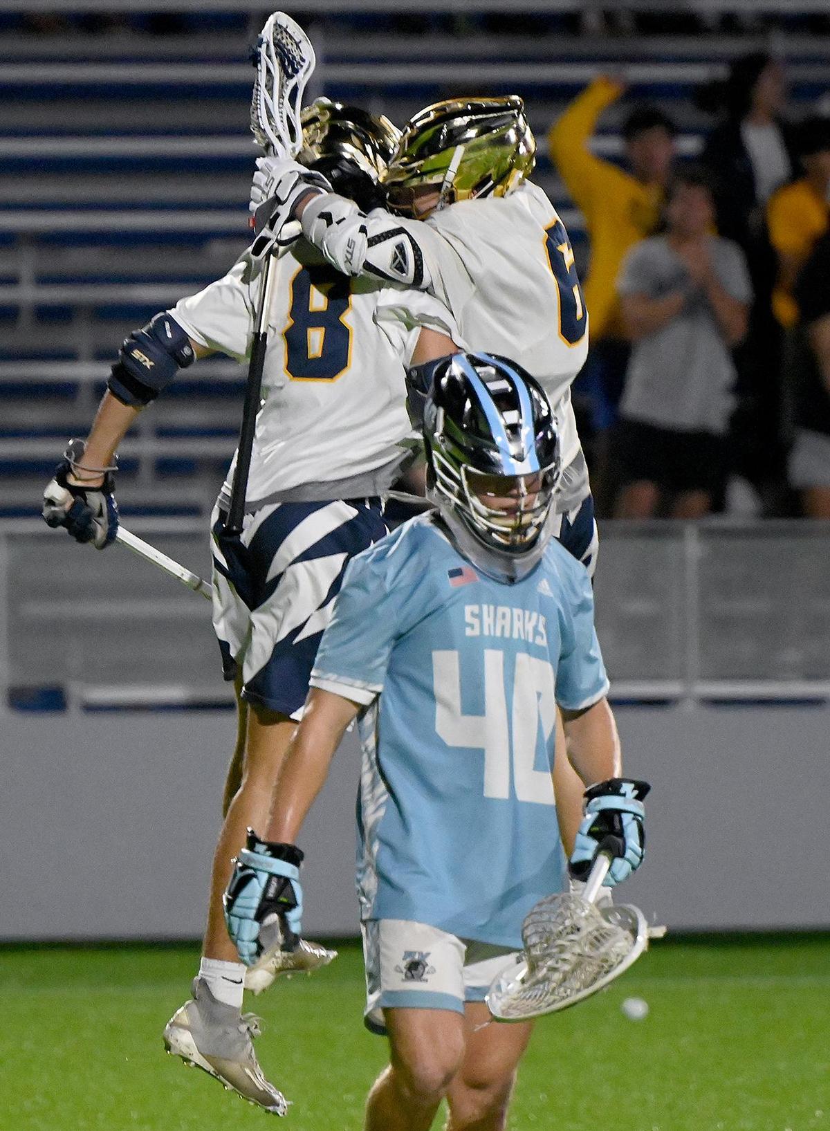 Aquinas takes on Ponte Vedra in a Boys 2A Lacrosse State finals match up with at the Paradise Coast Sports Complex in Naples, Friday, May 7, 2022.(Photo/Chris Tilley)