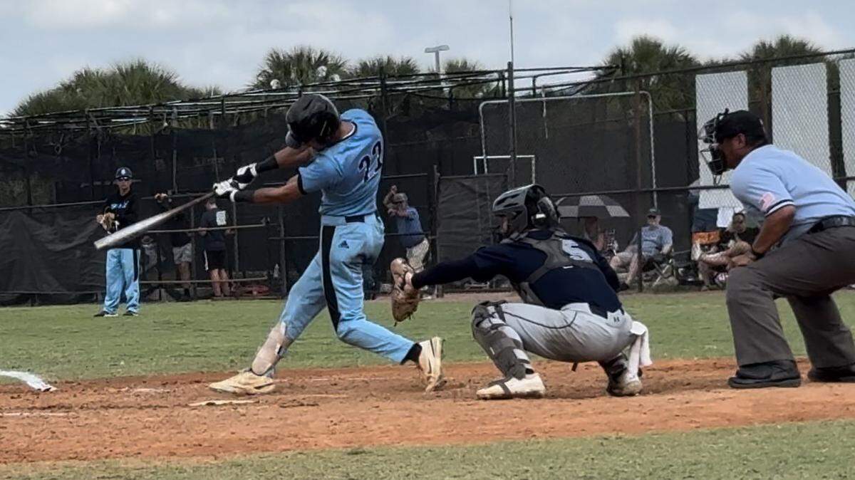 West Broward’s Jason Wachs swings at the plate during Tuesday’s Region 4-7A quarterfinal win over Taravella at West Broward High.