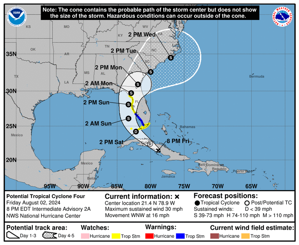Much of Florida’s west coast was blanketed with tropical storm watches and warnings ahead of tropical storm Debby.