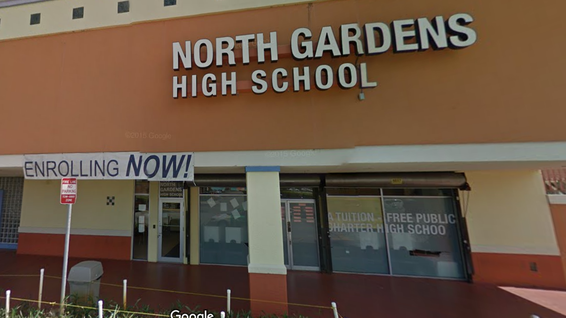 North Gardens High School, 4692 NW 183rd Street, is in the Miami Gardens Shopping Plaza.