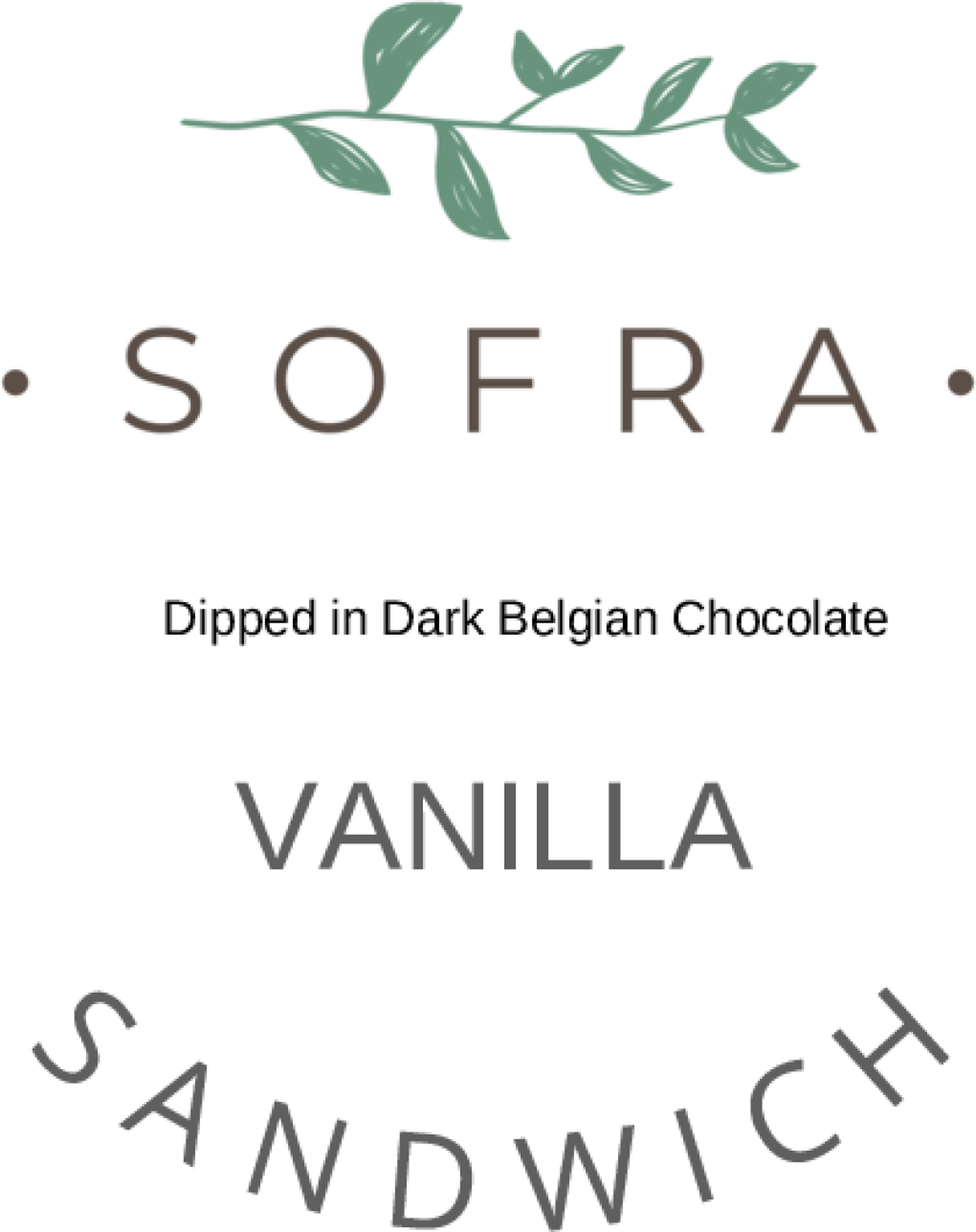 The label for a Sofra ice cream sandwich.